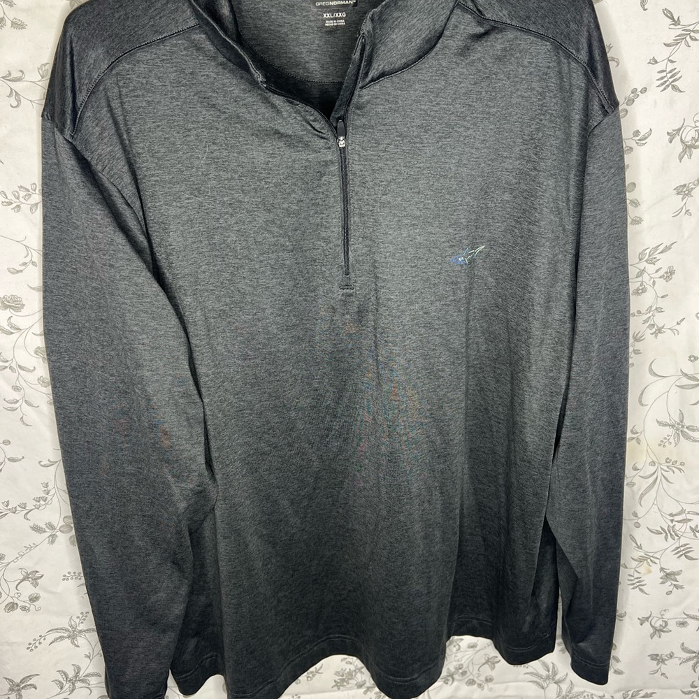 Men's Greg Norman Gray 1/4 Zip Long Sleeve Pullover Size XXL